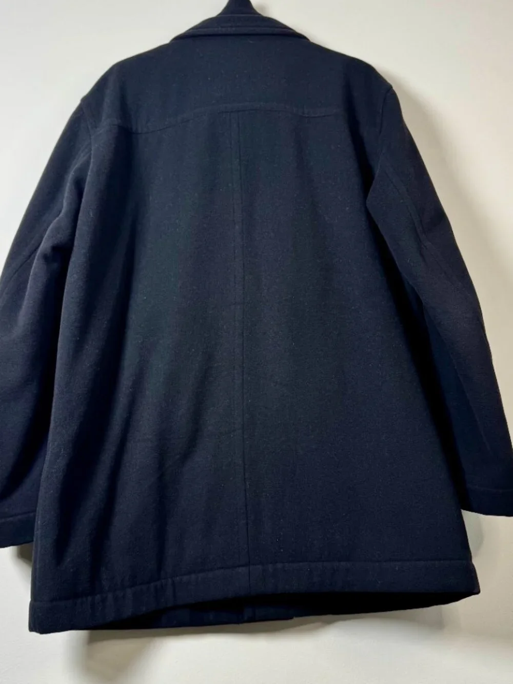 Hugo Boss Men's Coxtan Wool Cashmere Blend Black Coat with Knit Collar Sz L